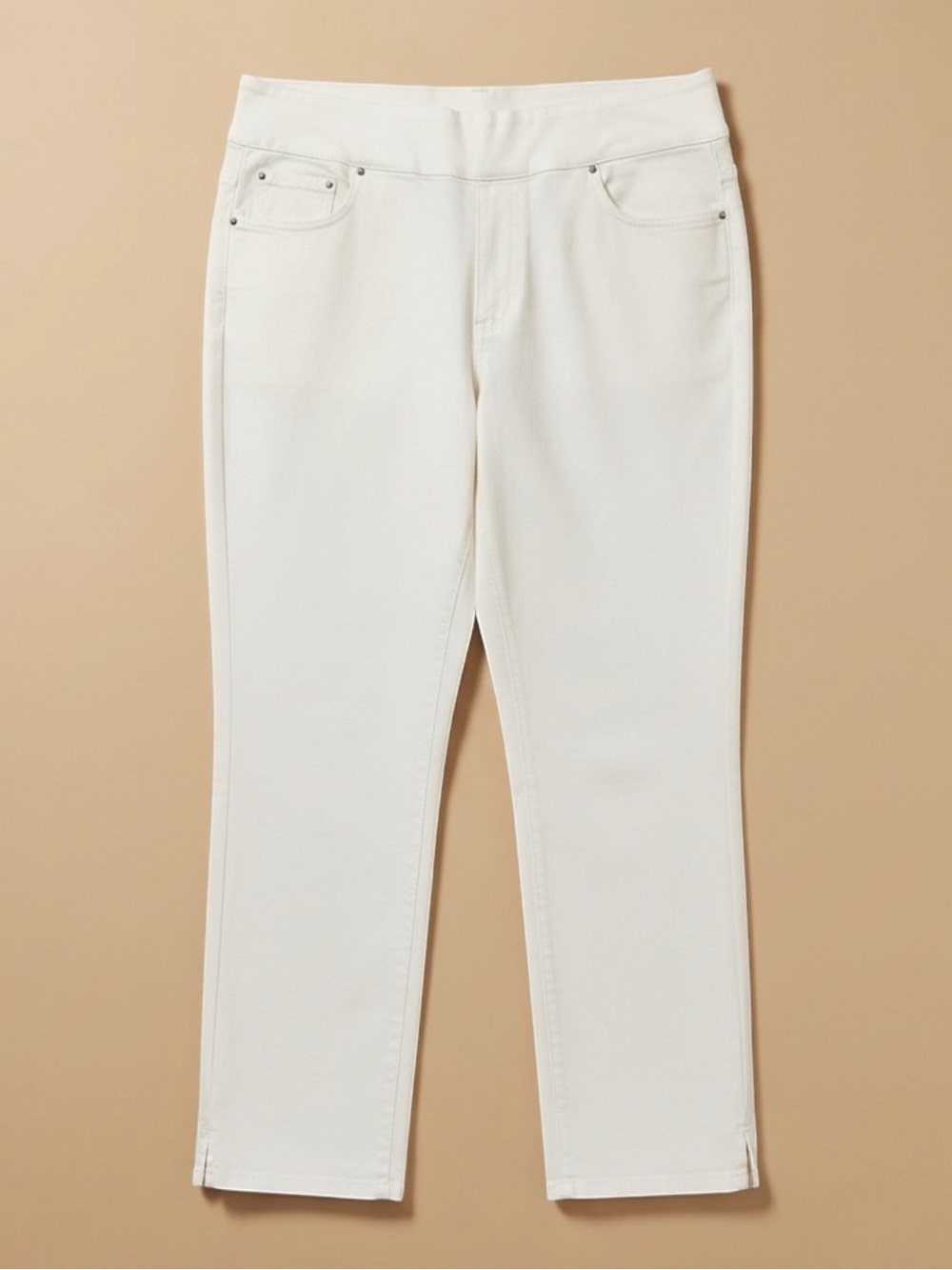 NEW Ruby Rd. Slimming Contour Waistband Ankle Pant in White Women’s Size 20W